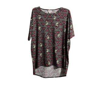 #56 Lularoe Disney Irma tunic Small gray maroon